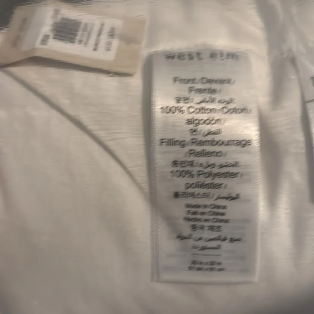West Elm Pillow Insert - 20 inch x 20 inch - New in package